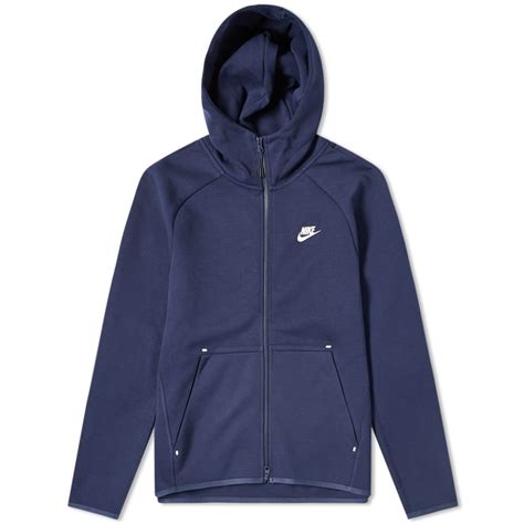 Nike Tech Fleece Hoody Obsidian & White 